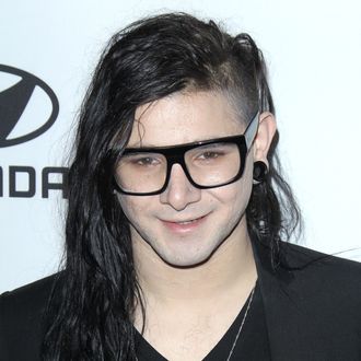 Clive Davis and The Recording Academy's 2012 pre-Grammy Gala and salute to industry icons honoring Richard Branson, at the Beverly Hilton Hotel.
<P>
Pictured: Skrillex
<P>
<B>Ref: SPL359630 110212 </B><BR/>
Picture by: Jen Lowery / Splash News<BR/>
</P><P>
<B>Splash News and Pictures</B><BR/>
Los Angeles:	310-821-2666<BR/>
New York:	212-619-2666<BR/>
London:	870-934-2666<BR/>
photodesk@splashnews.com<BR/>
</P>