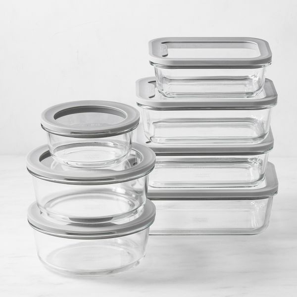 Williams Sonoma Hold Everything Glass Food Storage Containers with Glass Lids