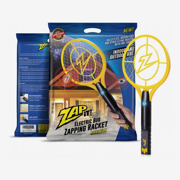 ZAP IT! Electric Bug Zapper Racket with LED Light and USB Charging