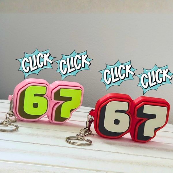67 Six Seven Double Fidget Clicker Backpack Charm