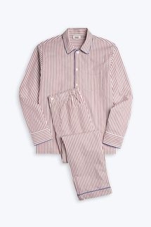 Sleepy Jones Henry Pajama Set - Burgundy stripe