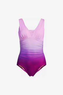 Lands’ End SlenderSuit Grecian Adjustable Low Leg One-Piece
