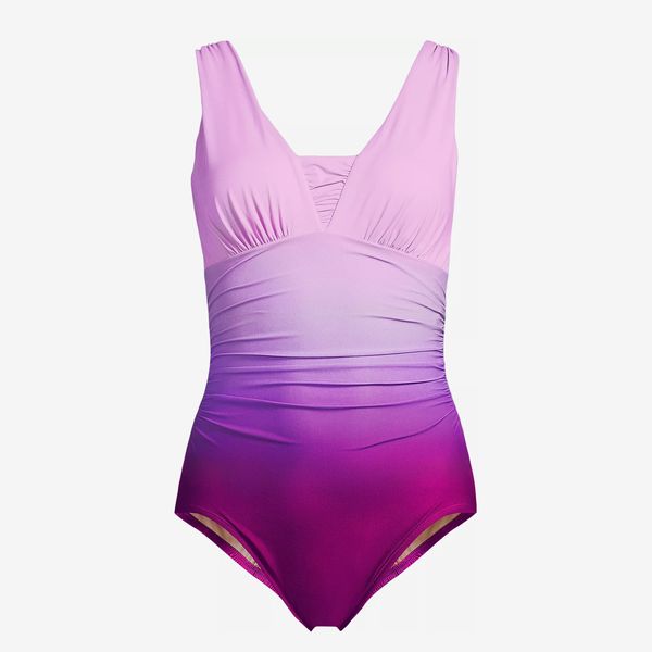 Lands' End SlenderSuit Grecian Adjustable Low Leg One-Piece