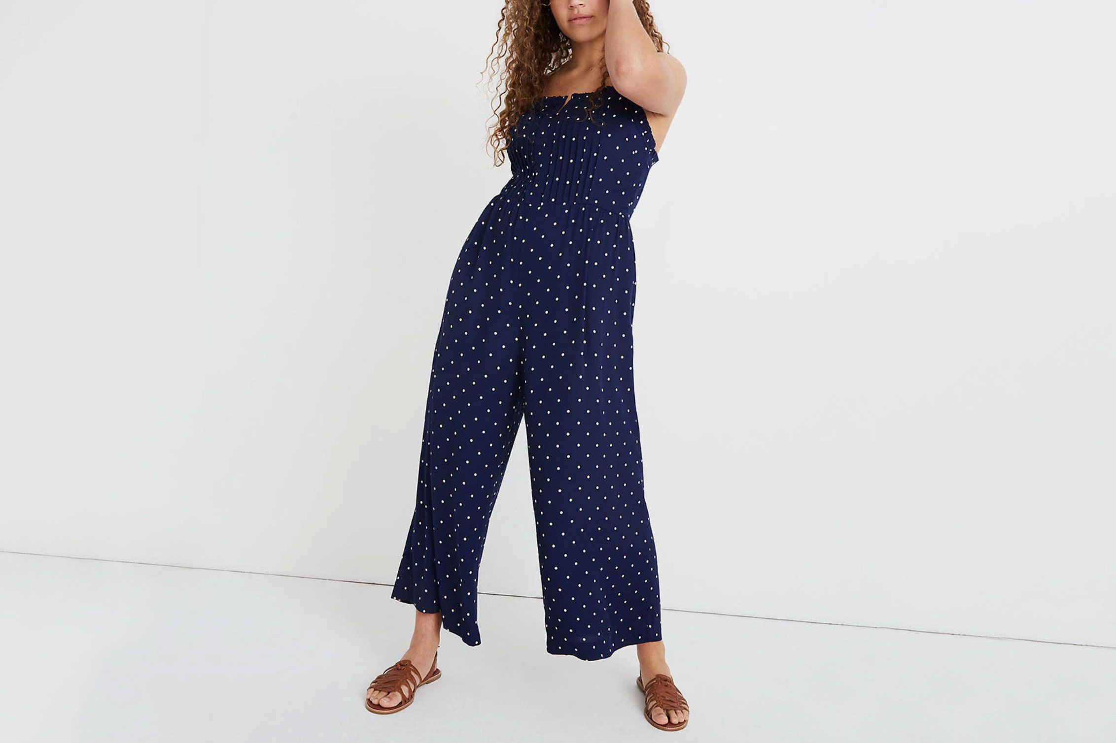 madewell pintuck cami jumpsuit