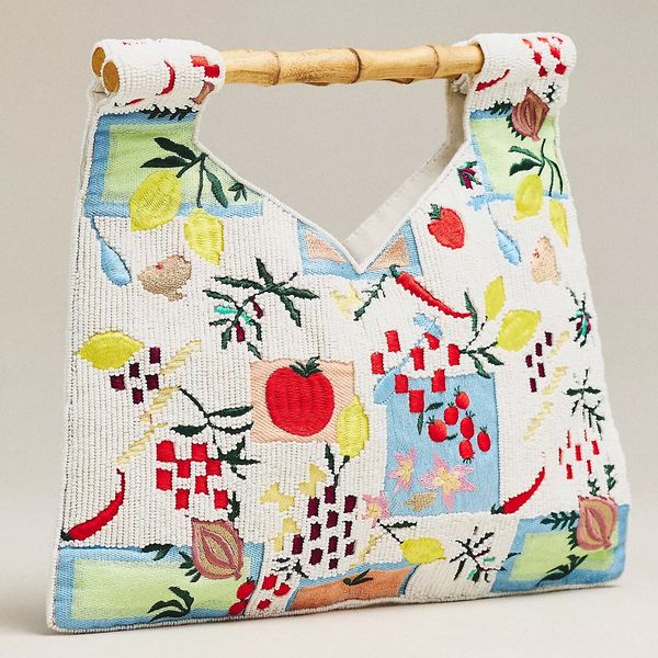 Maeve Beaded Bamboo Hand Bag