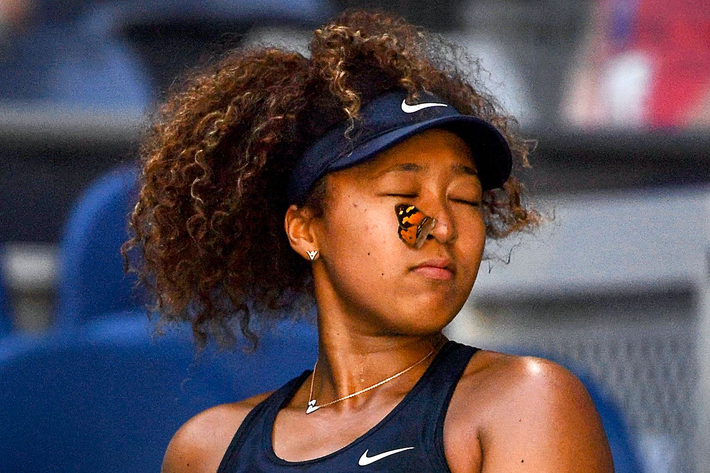 When a fan yelled out to @naomi.osaka that a butterfly was on her