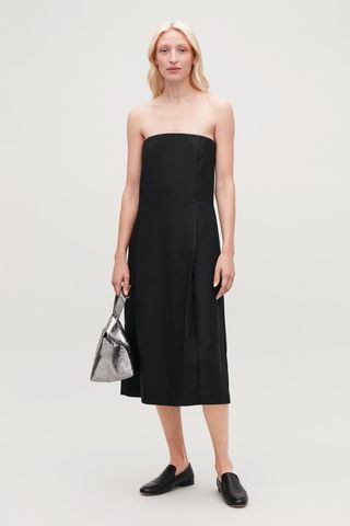 COS Pleated Strapless Dress