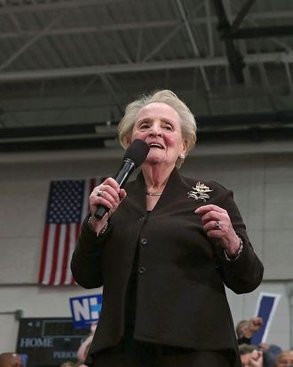 Madeleine Albright endorsing Hillary Clinton,