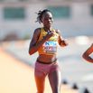 Rebecca CHEPTEGEI participating in the marathon at the World Athletics Championships in Budapest 2023.