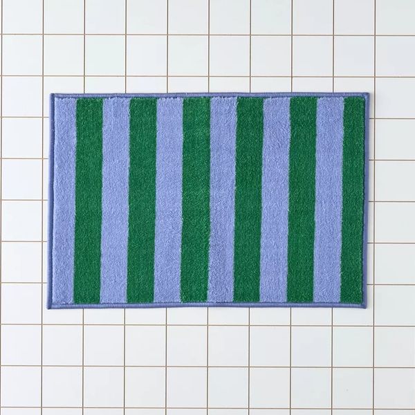 Urban Outfitters Awning Stripe Plush Printed Bath Mat