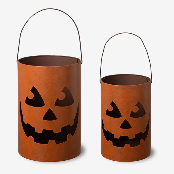 Glitzhome Halloween Jack O Lantern Bucket - Set of 2