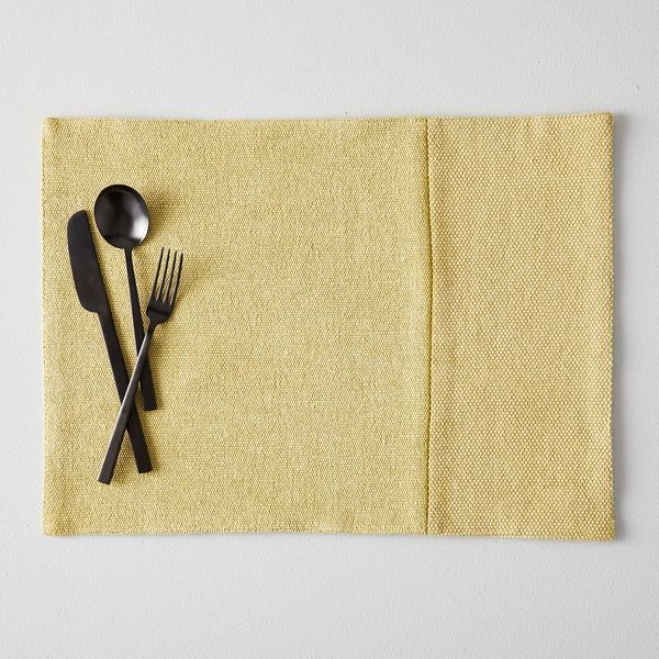 West Elm Cotton Canvas Placemats (Set of 2, Dark Horseradish)