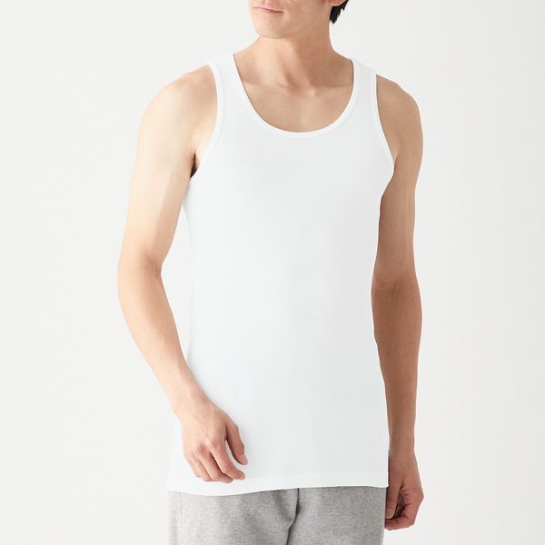 Men's Superfine Cotton Underwear Vest in White