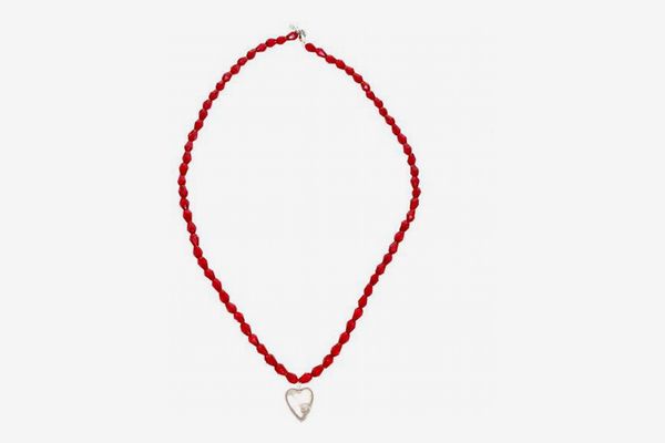 Tuza Chaquira Heart Pearl Necklace