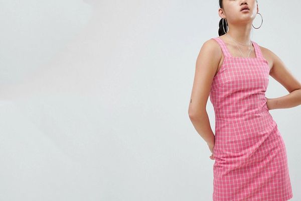 Daisy Street Pinafore Dress In Check