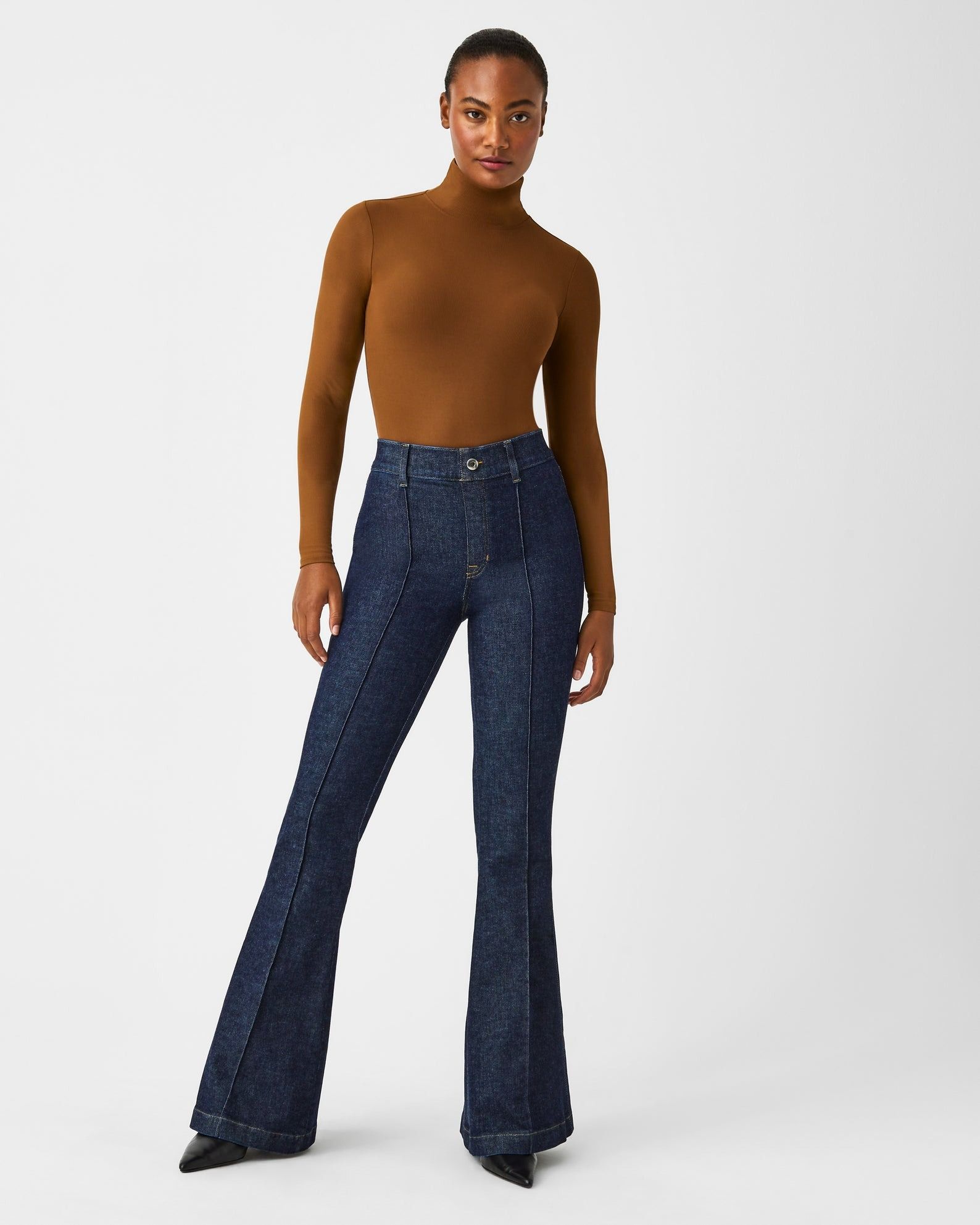 Pintuck Flare Jeans