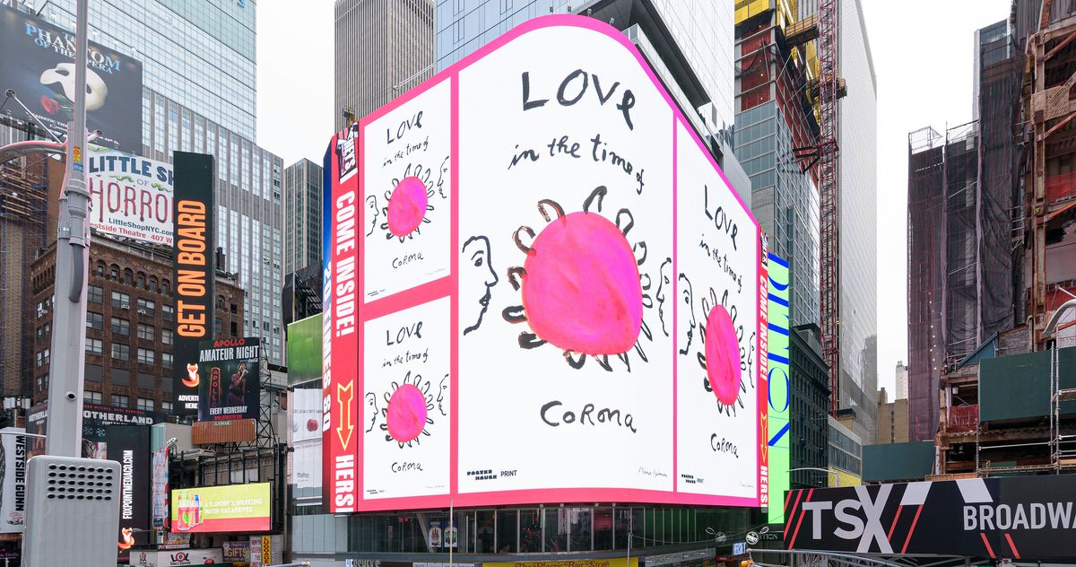 Coronavirus Nyc Artist Tributes Light Up Times Square