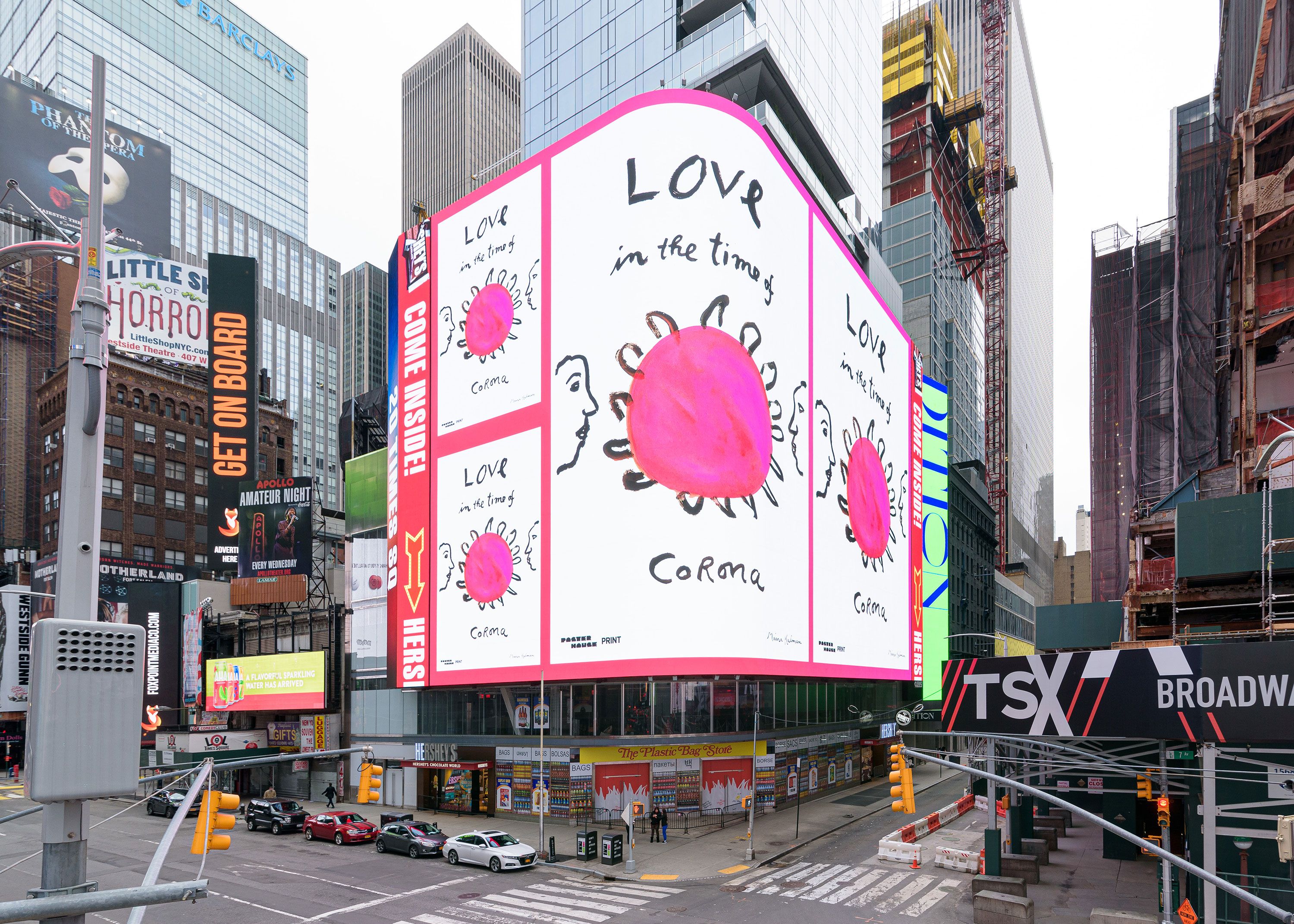 Coronavirus NYC Artist Tributes Light Up Times Square image