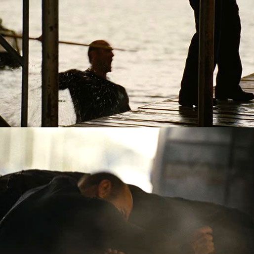 Statham harpoons you in the leg, snaps your neck, then uses you as a human shield. (The Mechanic)