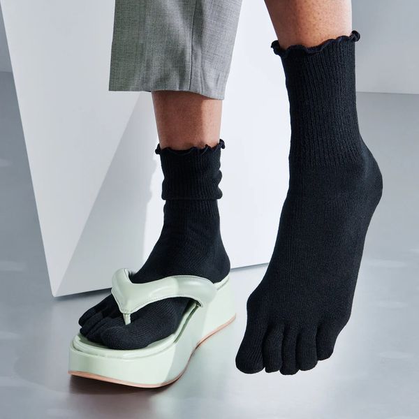 Tabio Super Extra Fine Merino Wool Toe Crew Socks