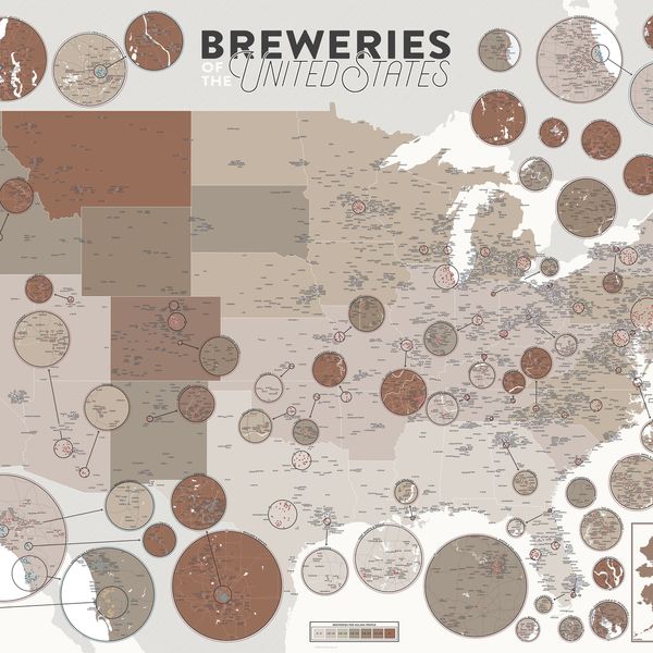 Pop Chart Breweries of the United States Poster
