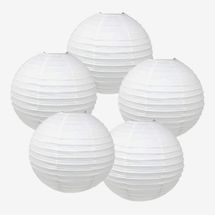 Just Artifacts 24-Inch White Paper Lanterns (Set of 5)