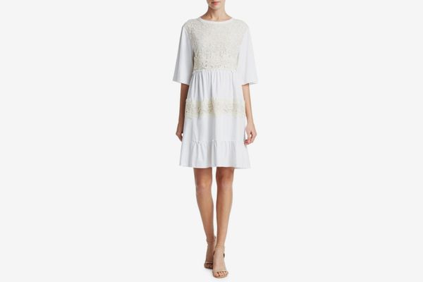 See by Chloé Lace Embroidered T-shirt Dress