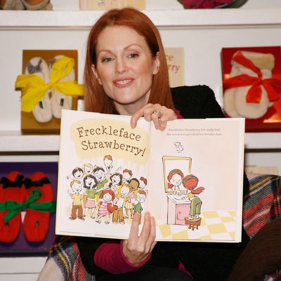 J. Crew celebrates Julianne Moore’s new book “Freckleface Strawbery”