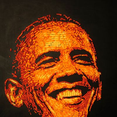 Obama, in Cheetos.