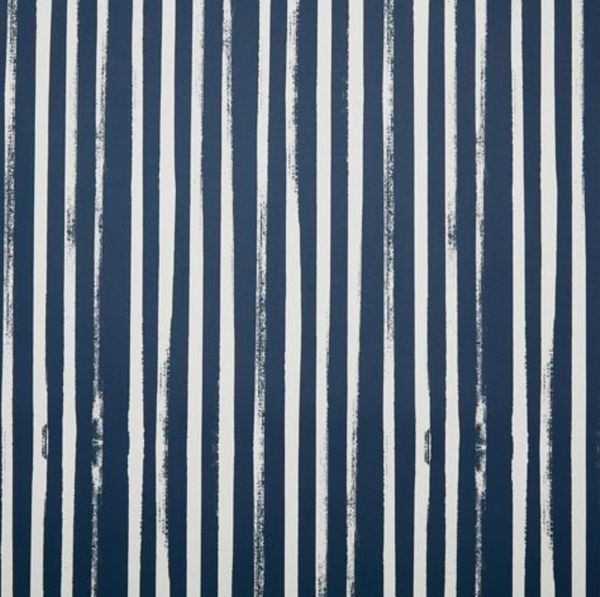 Stripes Wallpaper, Powdery Navy/White