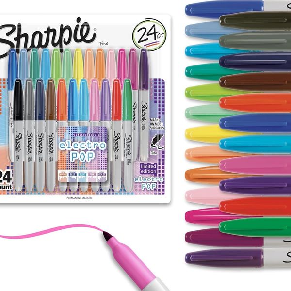 Sharpie Electro Pop Permanent Markers, Fine Tip, Marker Set