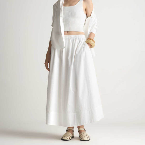 Quince 100% Organic Cotton Poplin A-line Maxi Skirt