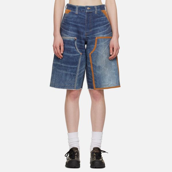 Andersson Bell Blue Trompe L’oeil Double-Knee Denim Shorts