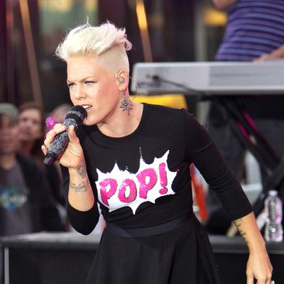 Pink performs onstage on NBC's 