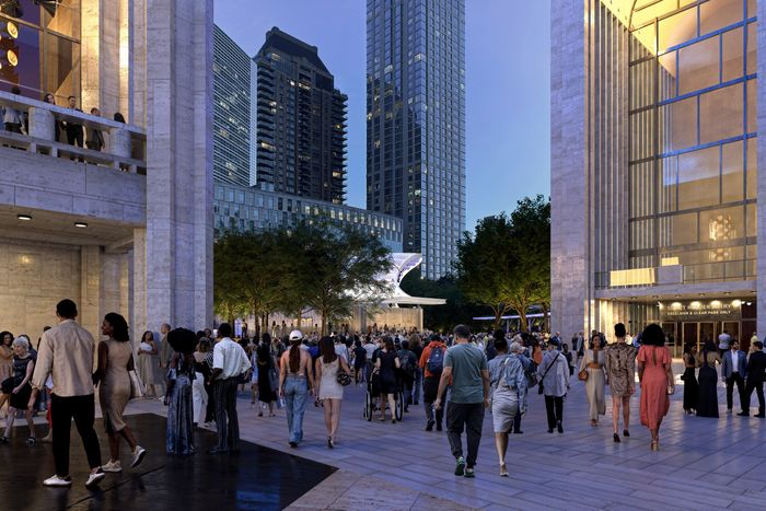 The plaza's approach to the park will look like this.