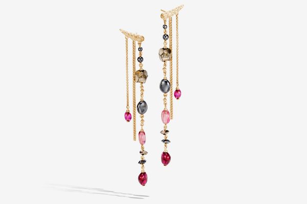 Classic Chain Drop Earring With Gemstone