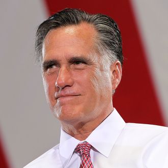 LAS VEGAS, NV - MAY 29: Republican presidential candidate, former Massachusetts Gov. Mitt Romney speaks during a campaign rally at Somers Furniture on May 29, 2012 in Las Vegas, Nevada. Mitt Romney is holding campaign event and attending a fundraiser hosted by Donald Trump in Las Vegas. (Photo by Justin Sullivan/Getty Images)