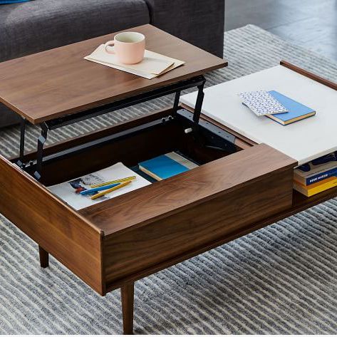 West Elm Mid-Century Pop-Up Storage Coffee Table