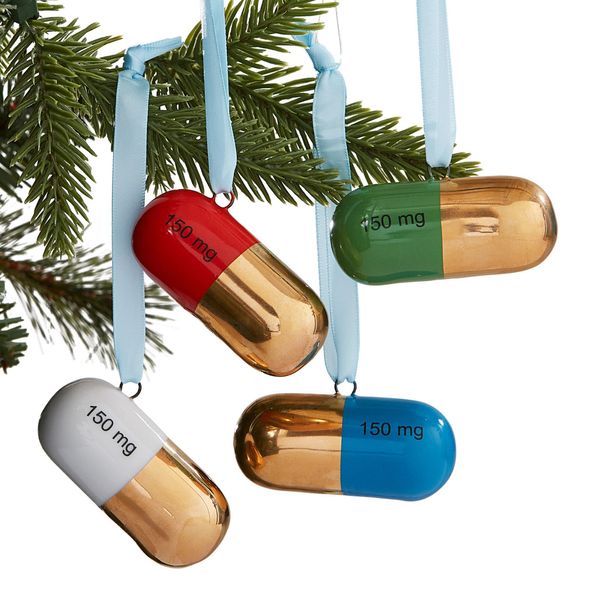 Jonathan Adler Full Dose Gold Ornaments, Set of 4