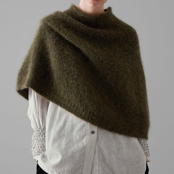 Toast Lofty Alpaca Blend Knitted Poncho