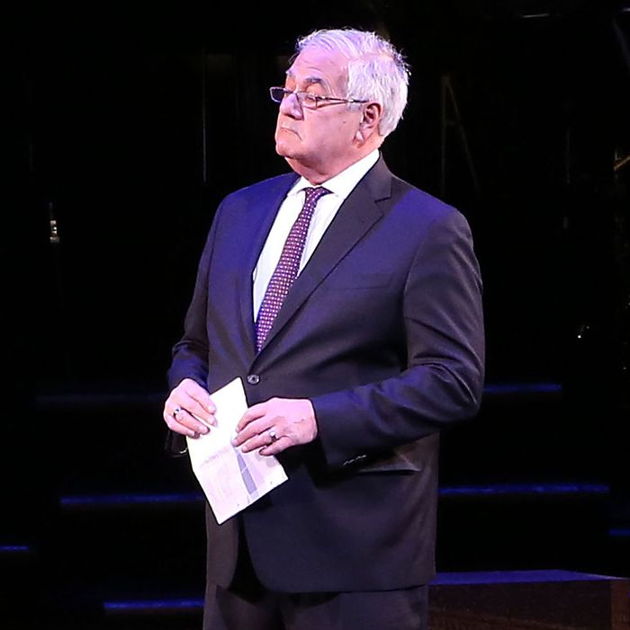 Barney Frank (R) makes his stage debut in 