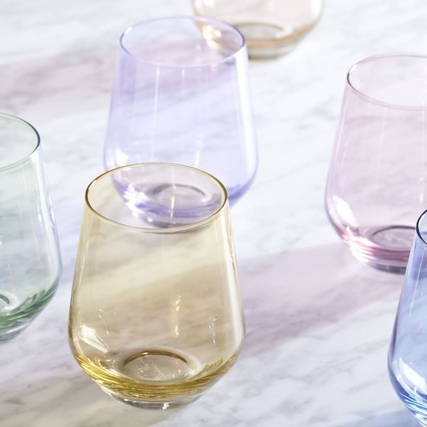 Estelle Colored Glass Stemless Wineglass