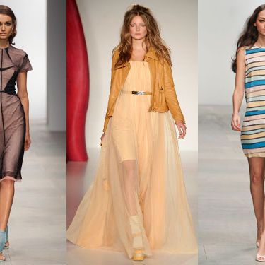 Looks from Marios Schwab, Mulberry, and Issa.