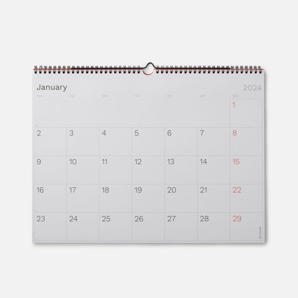 Schoolhouse 2024 Monthly Wall Planner