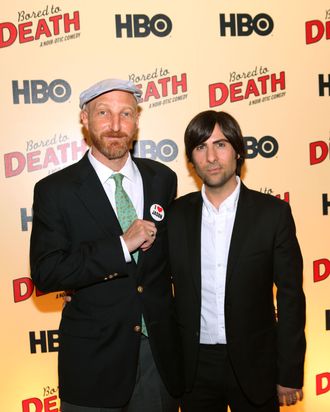 Jonathan Ames and Jason Schwartzman attend the premiere of HBO's 