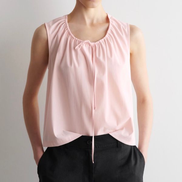 Cos Gathered-Neck Jersey Tank Top