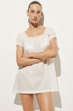 J.Crew Cotton Voile Scallop-Trim Babydoll Dress