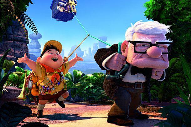 Its first ten minutes are heralded as some of the finest work Pixar's ever produced, and rightly so; after that, things get agreeably random. Many Pixar films end with a frenetic chase sequence, and Up's feels a little boilerplate, but at least the characters up until then are as unique and indelible as any the studio has ever invented, and how can you not adore every single scene with Dug? Before the movie became a box-office phenomenon, pundits speculated that little kids wouldn't be interested in the movie's elderly lead, but Pixar benefits from never talking down to its audience, since its audience comprises nearly everyone.