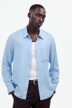 Madewell The Perfect Shirt in Softdrape Twill - Peri Blue