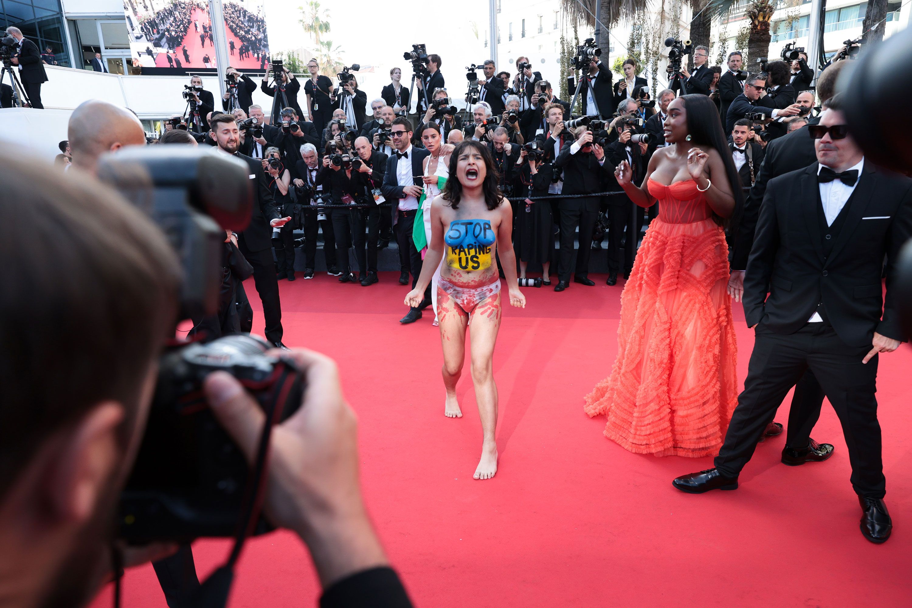 Cannes Removed Naked Protester Against Rape in Ukraine War